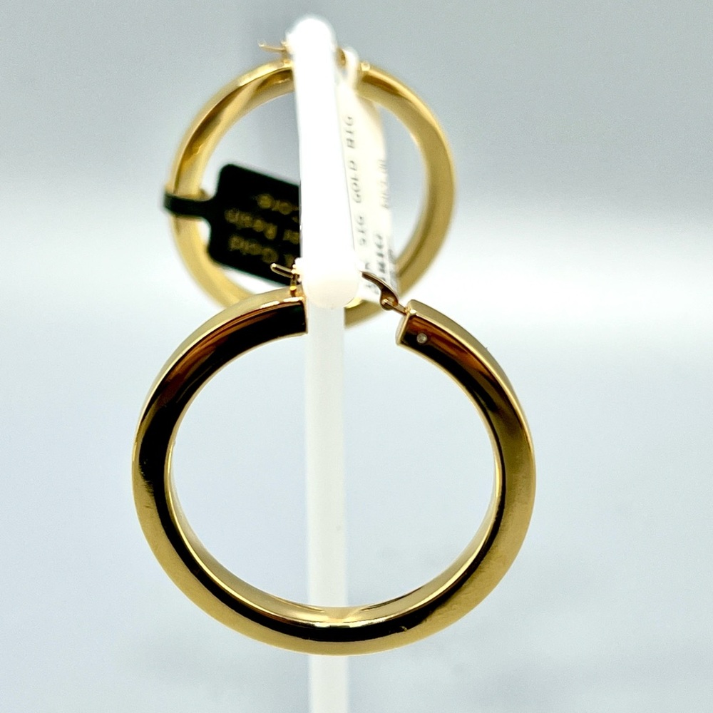 Signature 14k Gold Resin Core Hoop Earrings